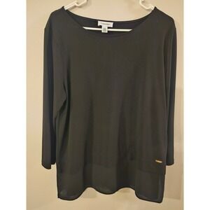 Calvin Klein Casual Long Sleeve Dress Shirt Women's Size Large Black